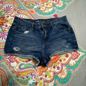 blue jean shorts